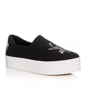 Opening Ceremony “Cici” Black Varsity Platform Slip-On Sneakers